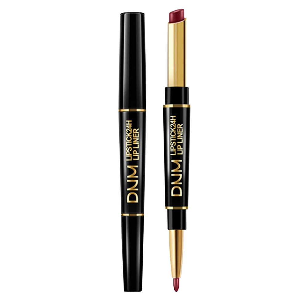 Matte Liquid Lipstick with Lip Liner Tip, Waterproof Velvet Nude Shade, Long Lasting Finish