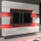 TV Unit Panorama Wall - White with Gloss Doors and LED Lights 5