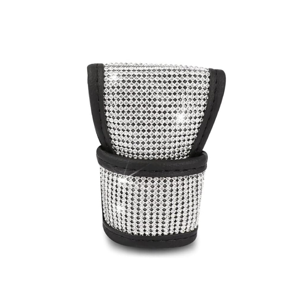 Universal Bling Car Gear Shift Knob Cover With Glitter Rhinestones And Soft Plush Comfort 9099447524607