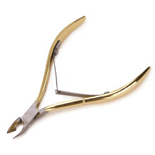 Stainless Steel Cuticle Nipper with Precise Sharp Blades, Double Spring Gold Manicure Trimmer