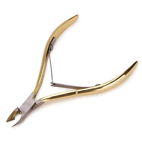 Stainless Steel Cuticle Nipper with Precise Sharp Blades, Double Spring Gold Manicure Trimmer