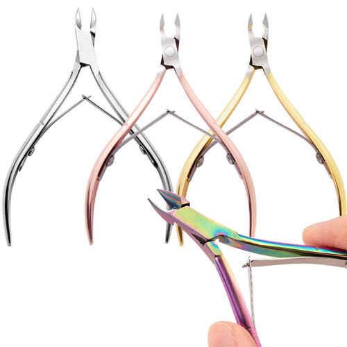 Stainless Steel Cuticle Nipper with Precise Sharp Blades, Double Spring Gold Manicure Trimmer 1