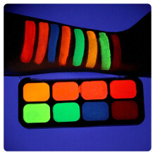 UV Face Paint Palette Neon Body Paint Glow in the Dark Blacklight Reactive Washable 8 Colors