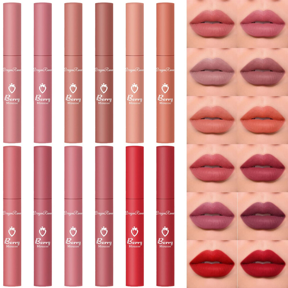 Cream Matte Liquid Lipstick Waterproof Long Lasting Color Pigment Transfer Resistant Nude Velvet Smooth