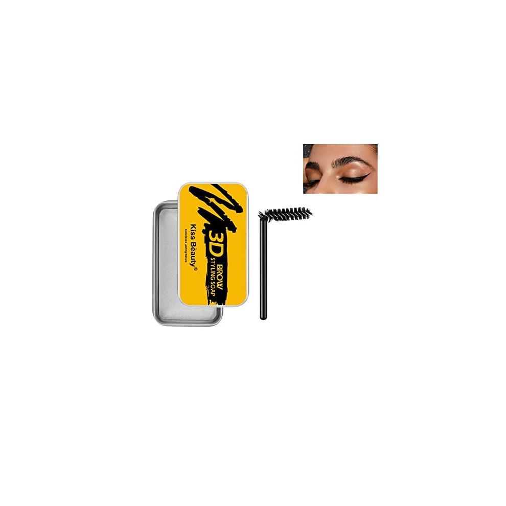 Waterproof Eyebrow Soap Kit with Shaping Gel, LongLasting 3D Natural Brow Styling