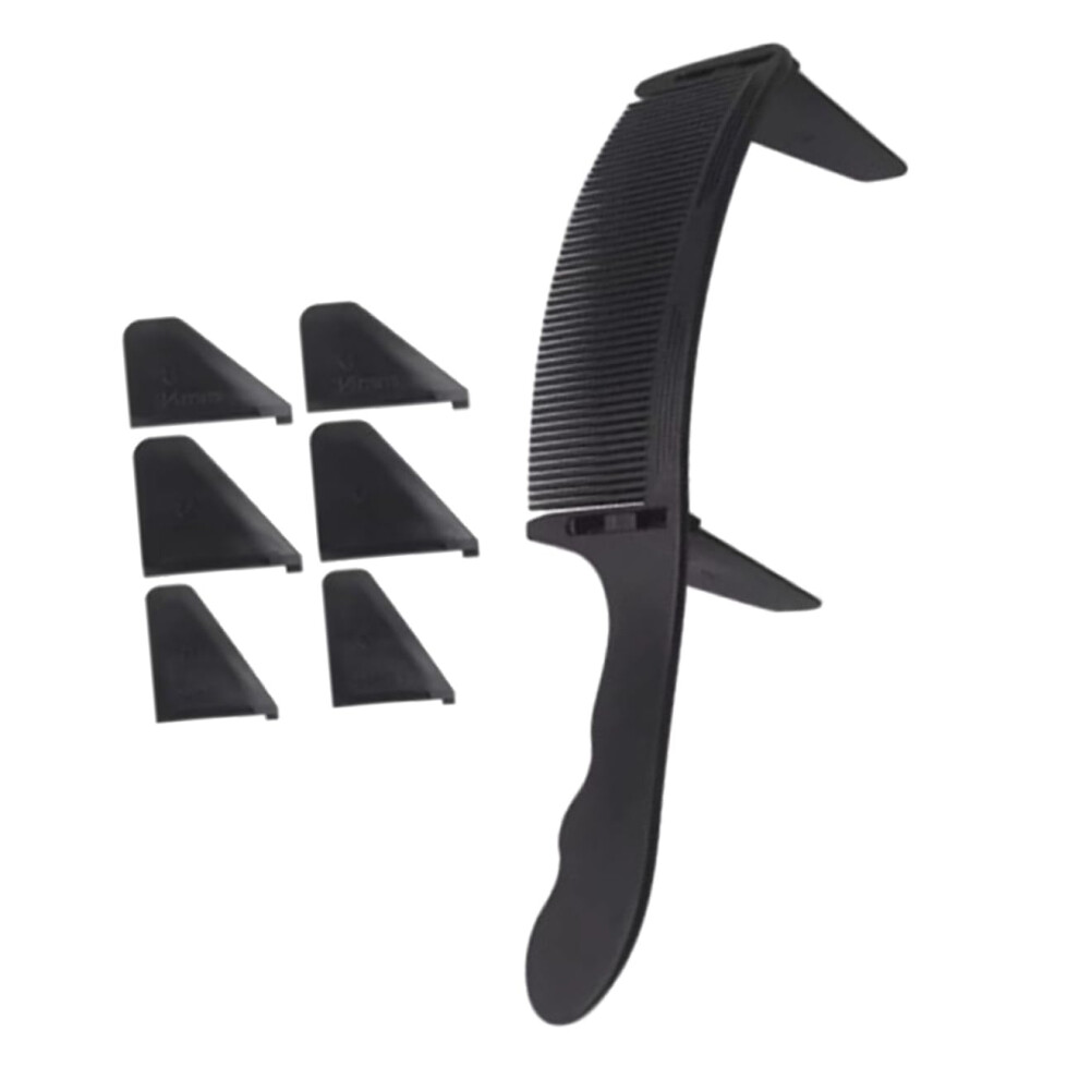 Professional Curved Hair Cutting Comb for Barbers with Builtin Fade Guides and Ergonomic Design