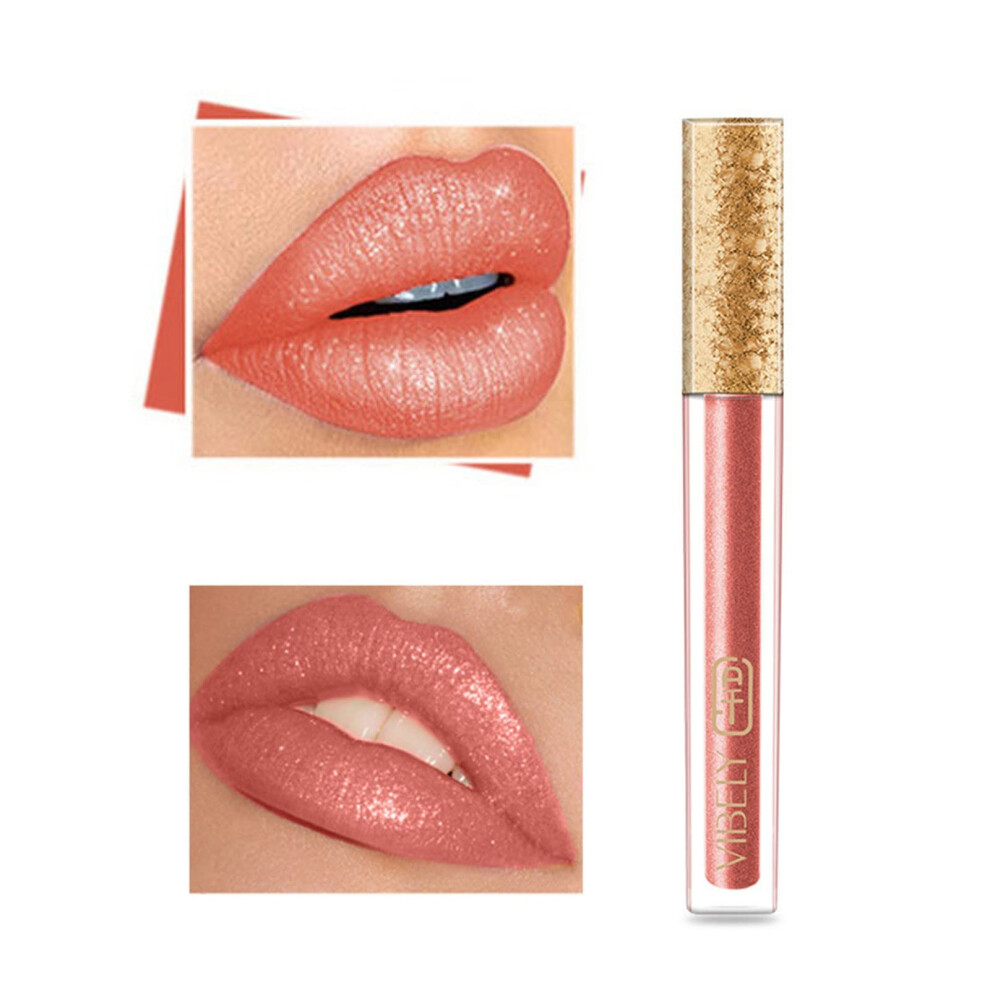 Metallic Lip Gloss and Pearl Shimmer Lipstick, Long Lasting Waterproof, Non Stick, Moisturizing 5ml