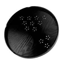 Bandeja de madeira para servir café, petiscos e bebidas. Elegante bandeja redonda de 27 cm com superfície lisa e proteção antimanchas, ideal para