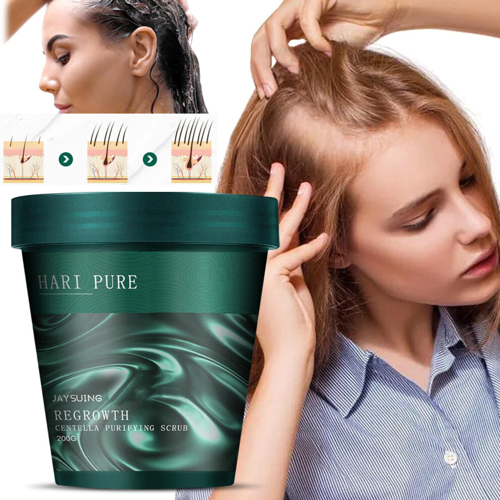 Centella Scalp Scrub for Hair Regrowth, Deep Exfoliating and Purifying Treatment for Oily Hair