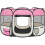 Parc pour chiots tectake Dog Run en polyester rose clair 4