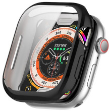 Täysin peittävä TPU-kotelo, joka on yhteensopiva Apple Watch Series 10 42mm:n kanssa, musta