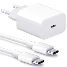 Ladegerät kompatibel mit Samsung – Schnellladegerät 25 W USB-C – Adapter + Kabel 2 m, Weiß, 1er-Pack, kompatibel mit Samsung, 25 W