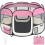 Parc pour chiots tectake Dog Run en polyester rose clair 3