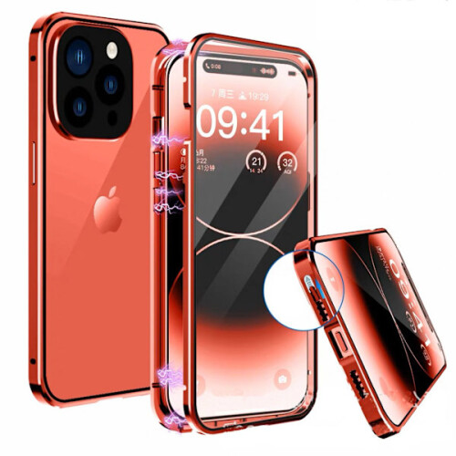 Carcasă dublă magnetică practică - compatibilă cu iPhone 14Pro Max, albastră 1