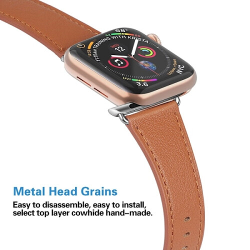 Γνήσιο δερμάτινο βραχιόλι συμβατό με Apple Watch με Apple Watch41/40/38mm - Καφέ Καφέ Καφέ 2