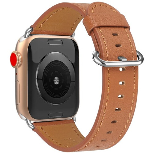 Γνήσιο δερμάτινο βραχιόλι συμβατό με Apple Watch με Apple Watch41/40/38mm - Καφέ Καφέ Καφέ 1