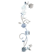 XIUH Home Decoration 3D DIY Blumenform Acryl-Wandaufkleber Moderne Aufkleber Dekoration (Silber)