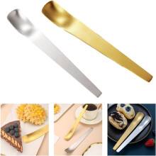 Uclet Geschirr 304 Edelstahl Löffel Langstieliger Eis-Dessert-Kaffeelöffel Kuchenlöffel Flacher Eis-Rührlöffel Joghurtlöffel