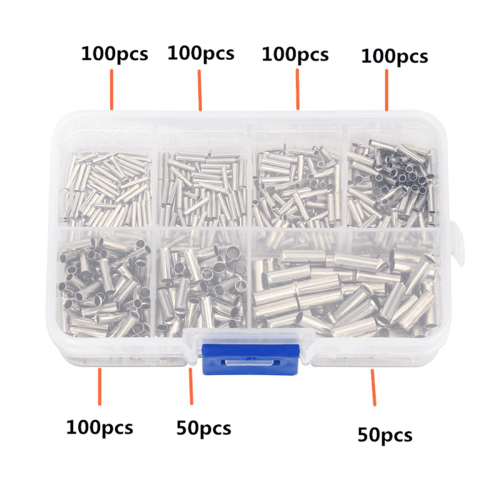 1200 τεμάχια 0,5mm2-6mm2 22-10AWG μη μονωμένα ακροδέκτες ηλεκτρικού καλωδίου φερρουλί, 1