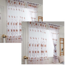 Xubond Fabric, 1 PCS Vines Leaves Tulle Door Window Curtain Drape Panel Sheer Scarf Valances Shower Curtain, Brown, , Blackout Curtains
