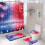 Σετ μπάνιου YiFudd4PCS Patriotic με αντιολισθητικό χαλάκι, κάλυμμα τουαλέτας και κουρτίνα 5