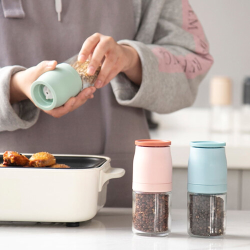 Pepper Electric Mini Salt Shaker -pullo, mausteet, lasi 1