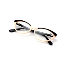 Lunettes de lecture œil de chat pour femme, fines et élégantes, style vintage, en acétate - Lunettes de lecture bicolores à bout pointu