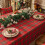 Toalha de mesa xadrez natalina Nvzi-a, 55x118 polegadas, resistente, para inverno, festas e feriados, vermelha. 3