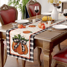 FloHua Kerstcadeaus Uitverkoop Herfst Linnen Bedrukt Tafelkleed Tafelvlag Salontafel Eettafel Comfortabel En Gemakkelijk Schoon te Maken (150cm)