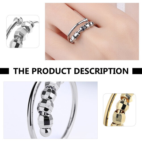 Δαχτυλίδια Fidget Guangmc2Pcs με περιστρεφόμενες χάντρες - Δώρο κοσμημάτων με ανάγλυφα 1
