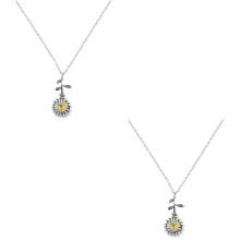 Collana commemorativa da 2 pezzi per ceneri, con girasole, apribile.