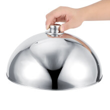 Tampa de panela em aço inoxidável com alça e formato de cúpula para uso doméstico na cozinha, acessórios para grelha e chapa em aço