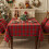 Toalha de mesa xadrez natalina Nvzi-a, 55x118 polegadas, resistente, para inverno, festas e feriados, vermelha. 2