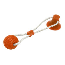 Hondenspeeltje met zuignap voor het bijten op de kiezen, multifunctioneel interactief touw met rubberen bal, hulpmiddel voor gebitsreiniging bij