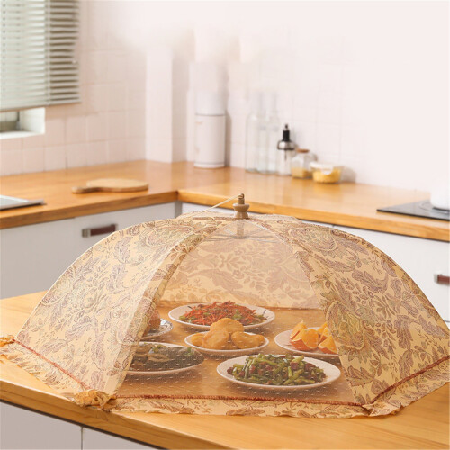 Premium Dust-Proof Mesh Food Cover80*80cm, Επαναχρησιμοποιήσιμη Ομπρέλα Σκηνής Πικνίκ Εξωτερικού