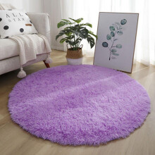 WJSXC Nordischer Rundteppich Schlafzimmer Tagesdecke Gästeflur Plüsch Hängekorb Computerstuhlmatte Yogamatte Lila