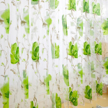 Cailmei Luxus Voile Háló Függöny, Tetejű, Egyszínű, Virágmintás, Ajtóra Való Szemöldökre, Zöld, 4 Cm