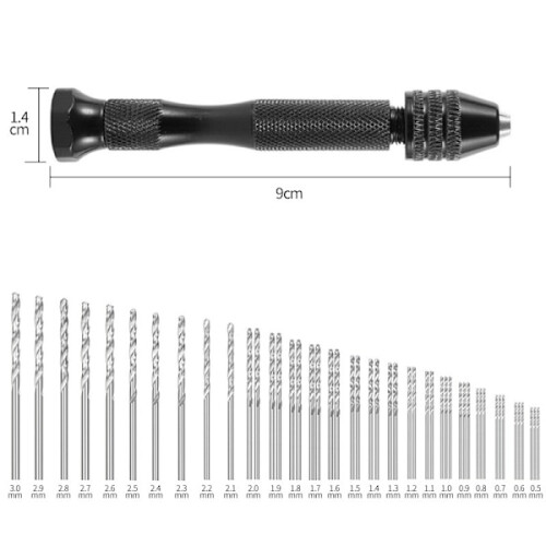 Sada mini vrtákov INF49PC0,5-3,0 mm do rýchloreznej ocele, čierna 1