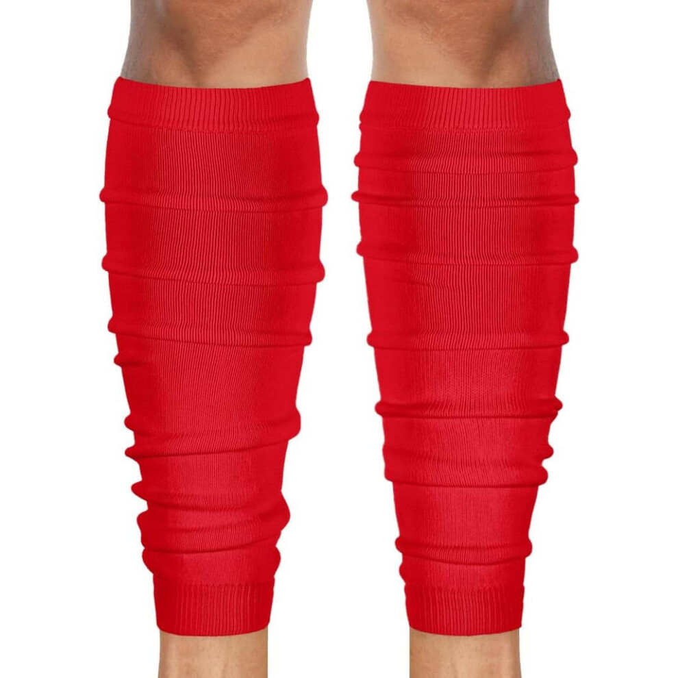 Scrunched Football Leg Sleeves [1 Pair] - Leg Calf Protection For Adult & Youth - Calf Compression Sleeves for Men and Boys