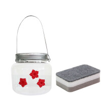 YOBOLK Kolibri-Futterspender 500 ml, tragbar, zum Aufhängen, für Garten, Terrasse und Balkon, mit klarem Wasserreservoir