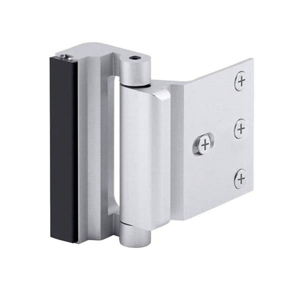 Home Security Door Lock Child Door Reinforcement Lock Hinge Latch Night Lock Reinforcement Lock Silver 9389440493391