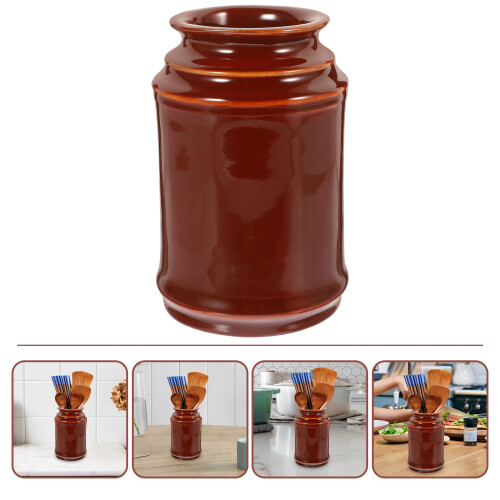 Guangmc Mason Jar Κεραμικό Οργανωτής Μαχαιροπήρουνων & Βάζο για Σπίτι & Γραφείο 2