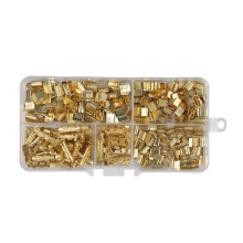 Kit com 500 terminais de anel de cobre em formato de U para crimpagem, não isolados, para cabos e fios elétricos (tipo pá) - 454TABC