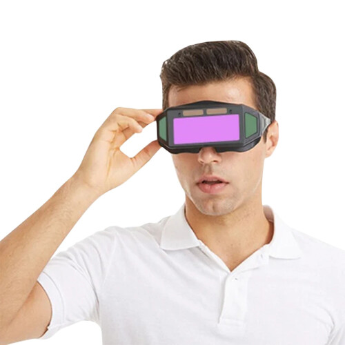 Purple Glare Protection Goggles, Welding Glasses with Automatic Dimming, Multi-Window Function, Compatible with Welding Machines 1