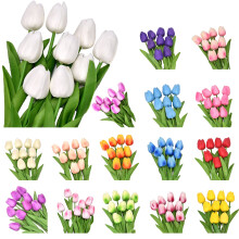 Cheer.US5Pcs műtulipánok, műselyem virágok, kompatibilisek otthoni, konyhai, irodai, beltéri és kültéri dekorációval, asztaldíszekkel