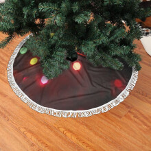 Jupe de sapin de Noël en dentelle à franges, illuminée par des lumières de Noël douces et lumineuses, agréable au toucher, 76 cm