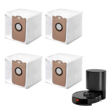 Pacote com 4 sacos de pó de reposição para o robô aspirador iHome AutoVac Nova com esvaziamento automático, para Kyvol Cybovac S31 e para