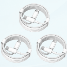 Compatível com o cabo de carregamento USB-C para USB-C da Apple, 1,8 m, 60 W, pacote com 3 unidades, certificado MFi, carregador rápido Tipo C para