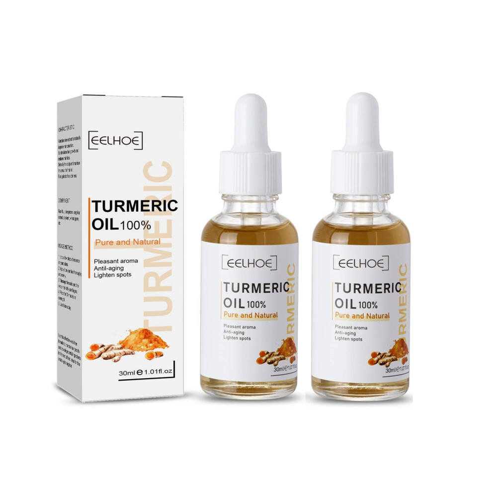 Turmeric Face Serum and Facial Oil for Dark Spots, Deep Hydration, Brightening Dry Uneven Skin 2P