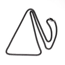 Unisex ketting van AISI304-staal, 56 cm lang, 3 mm breed (3 kleuren beschikbaar) Zwart
